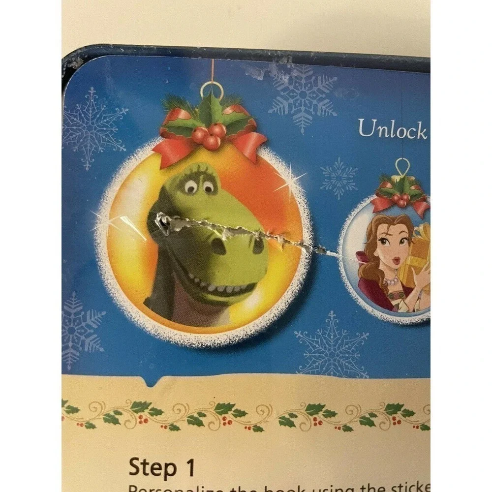 Disney NEW Christmas 7 Day Countdown Tin With Lock Activities Stickers Set